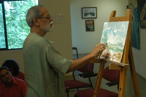 Painting demonstration and workshop by Shrikant Jadhav